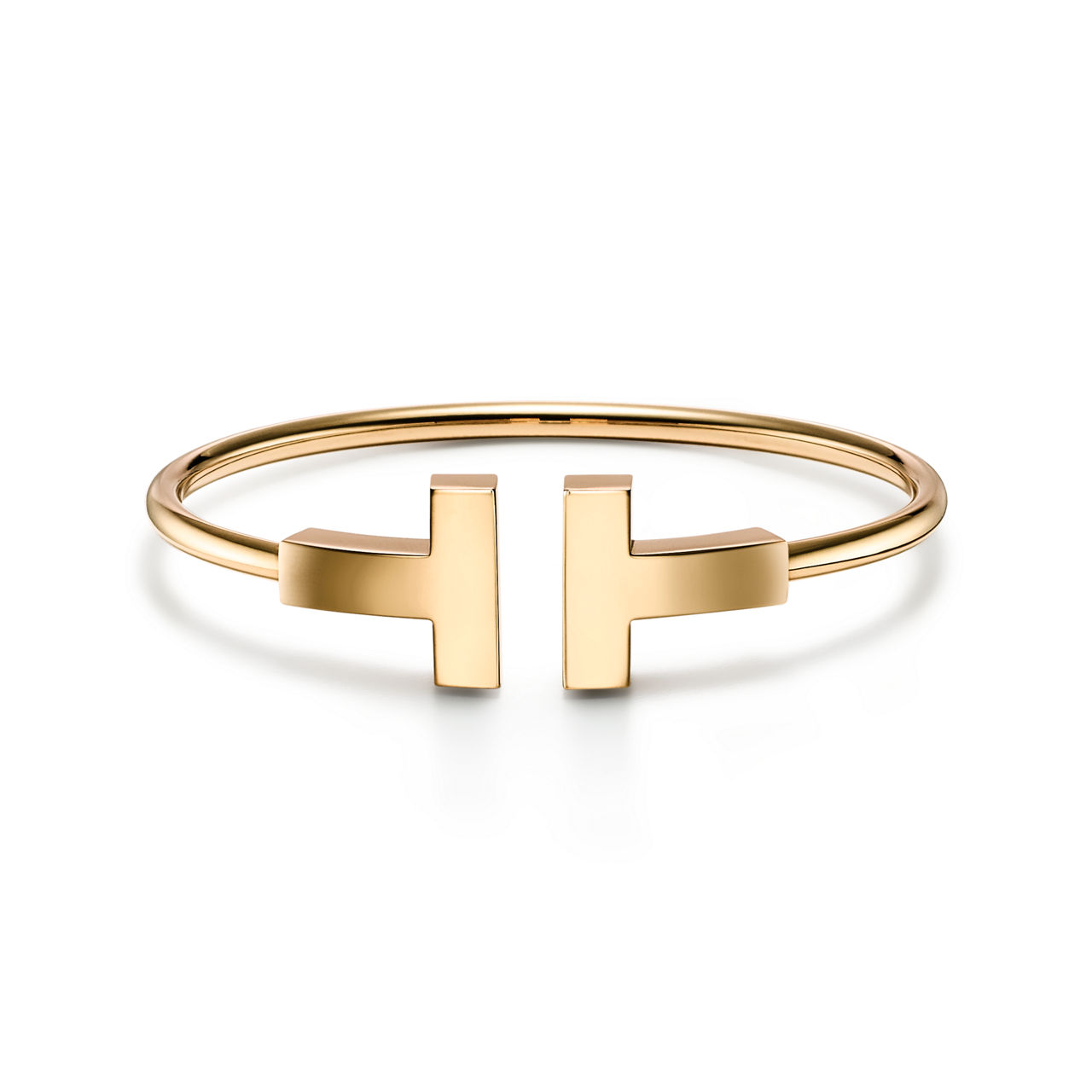 Wide Wire Bracelet in Yellow Gold
