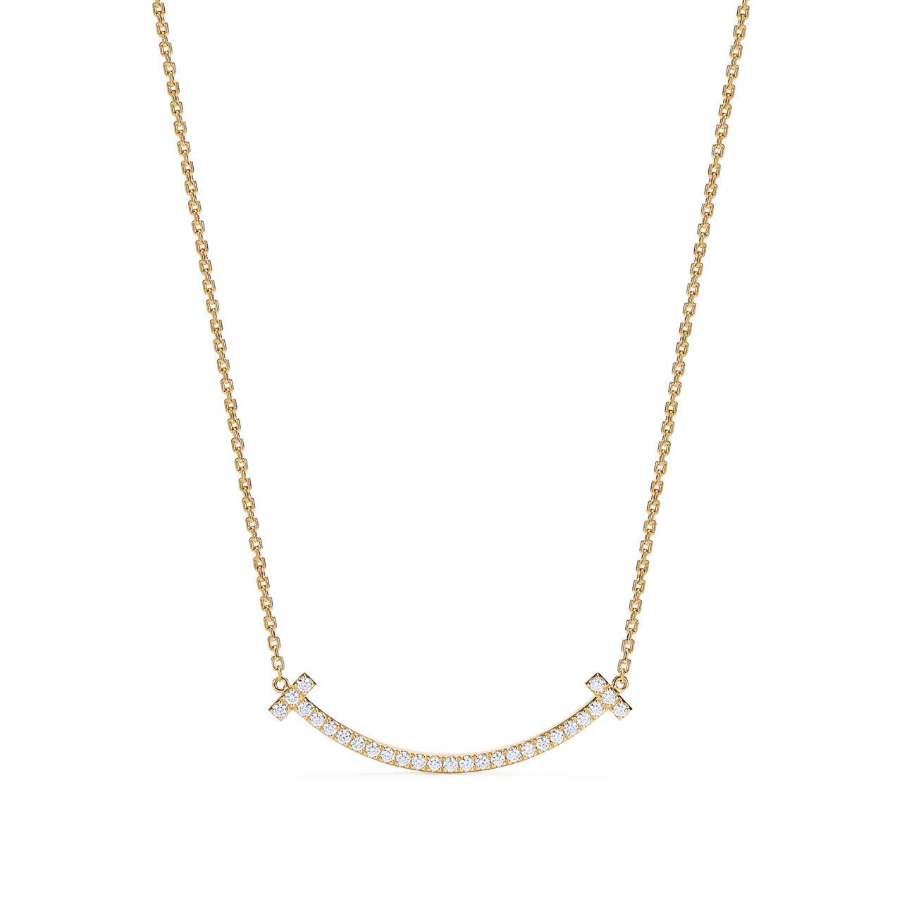 Medium Smile Pendant in Gold with Diamonds