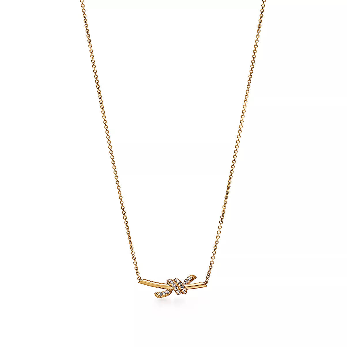 Small Pendant in Yellow Gold with Diamonds
